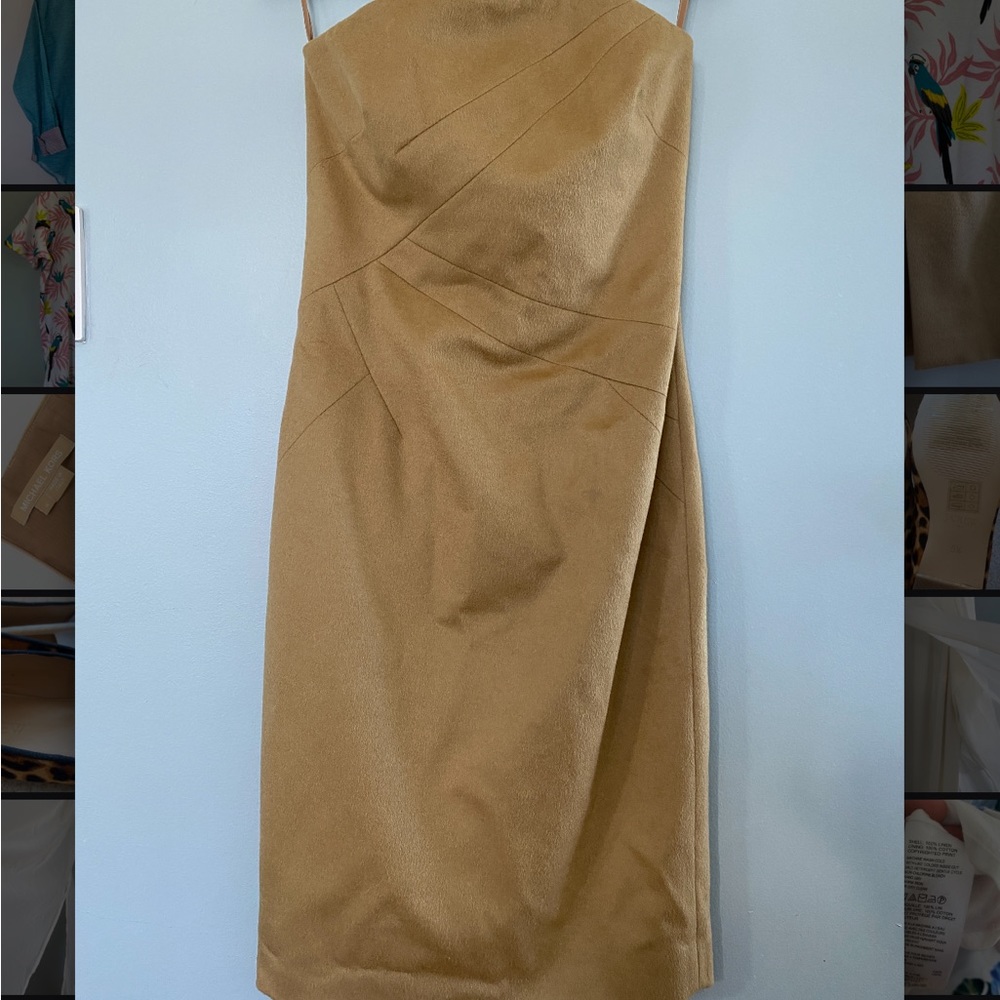Michael Kors Made In Italy Barley Brown Strapless Dress size 4